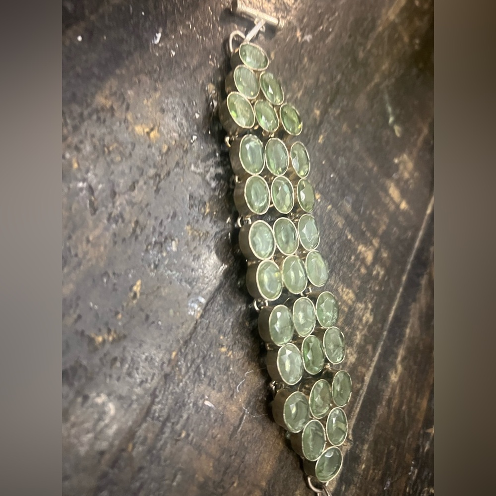 Gemstone Adjustablebracelet: Light Mint Green Ame… - image 2